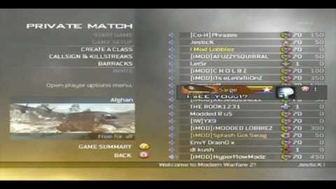 MW2 Challenge Lobby @ Makes all your Classes Modded with Colors