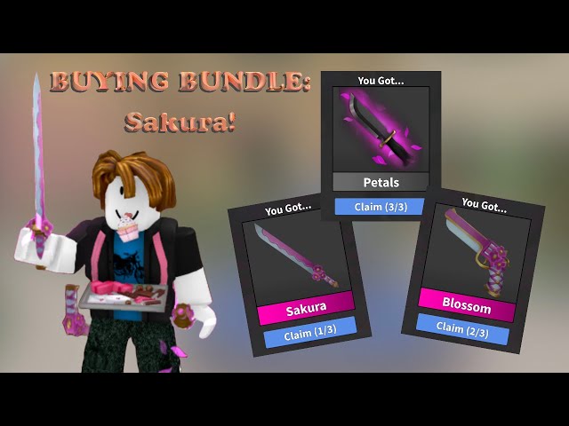 Valentine Bundle MM2 ( Sakura Set , Heartblade , <3 Pet) Roblox, Video  Gaming, Gaming Accessories, In-Game Products on Carousell