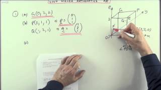 2007 SQA Higher Maths:  paper 2 no.1   Angle between vectors