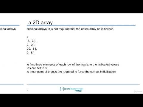 C Programming For Beginners - Master the C Language/8. Arrays/3. Multidimensional Arrays.