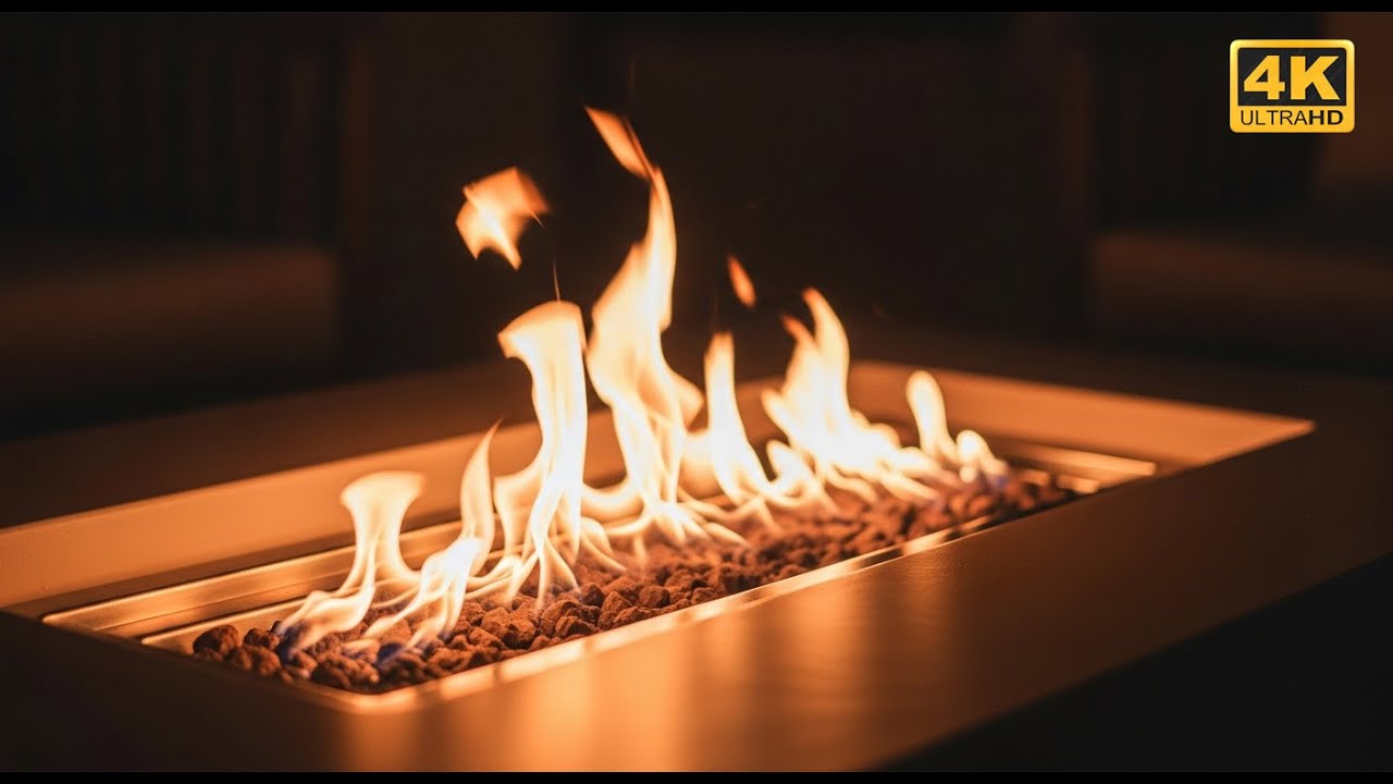 Modern Fire Pit 4K | 2 Hours Stylish Crackling Fire Ambience for Relaxation, Sleep & Focus