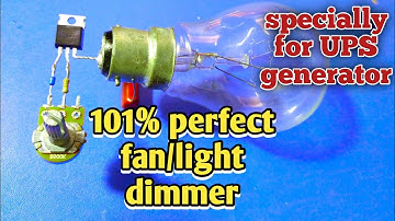 Fan regulator or dimmer | Simple light dimmer | 220v ac voltage regulator
