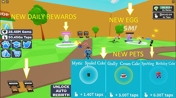 ⚡Tapping sim 5M Update • 🏆 NEW EGG • ✨New Rewards and new pets
