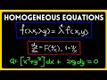 CALCULUS II: HOMOGENOUS EQUATIONS(How to Solve Homogeneous Differential Equations.)