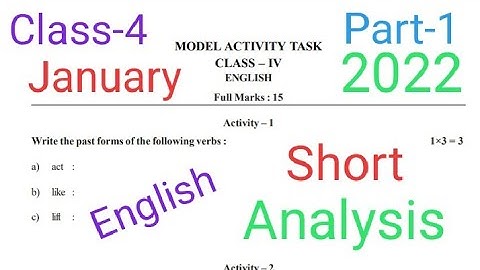 Model Activity Task Class 4 English Question January 2022 New Part 1 #January2022 #English #class4