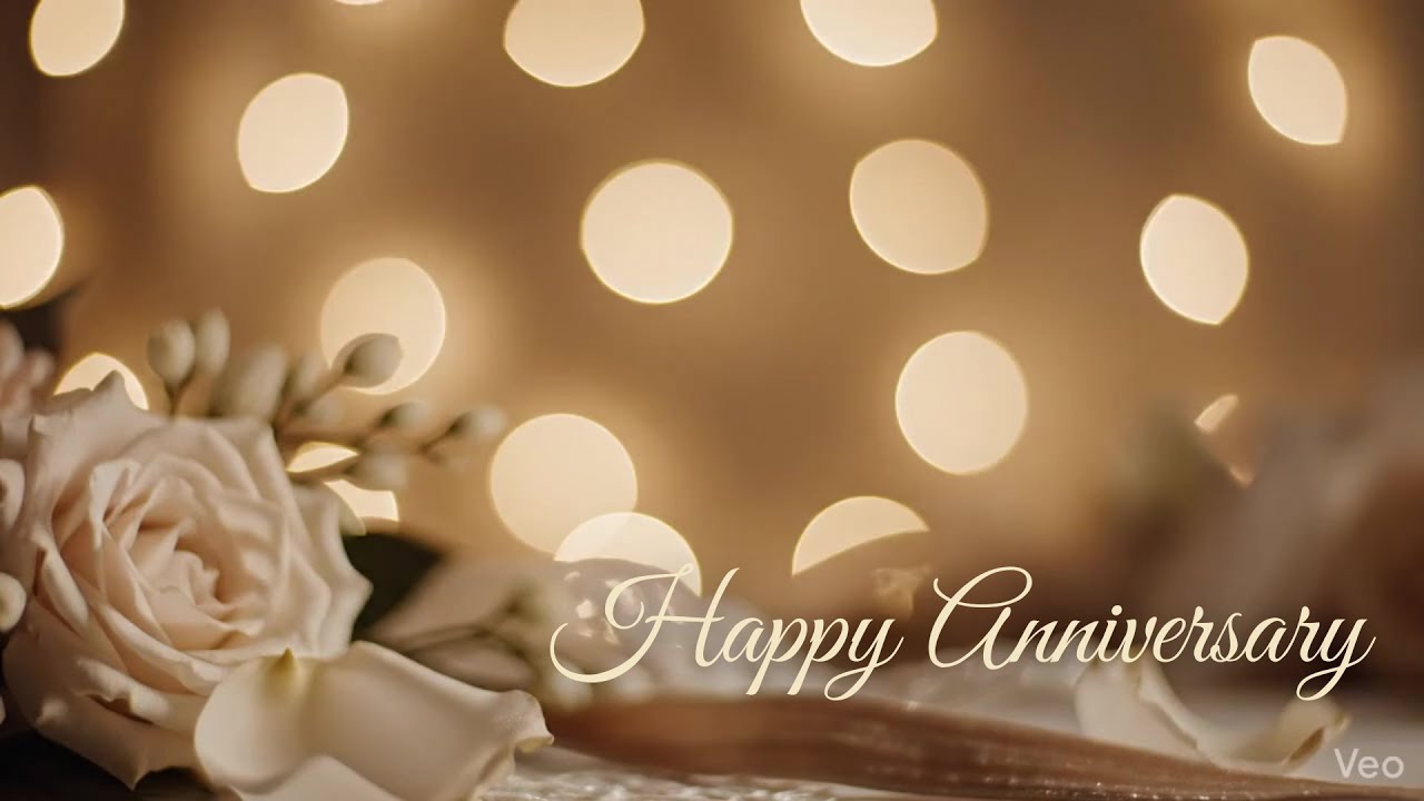 Happy Anniversary Background | Romantic Gold TV Wallpaper | 30-Min Loop | No Music