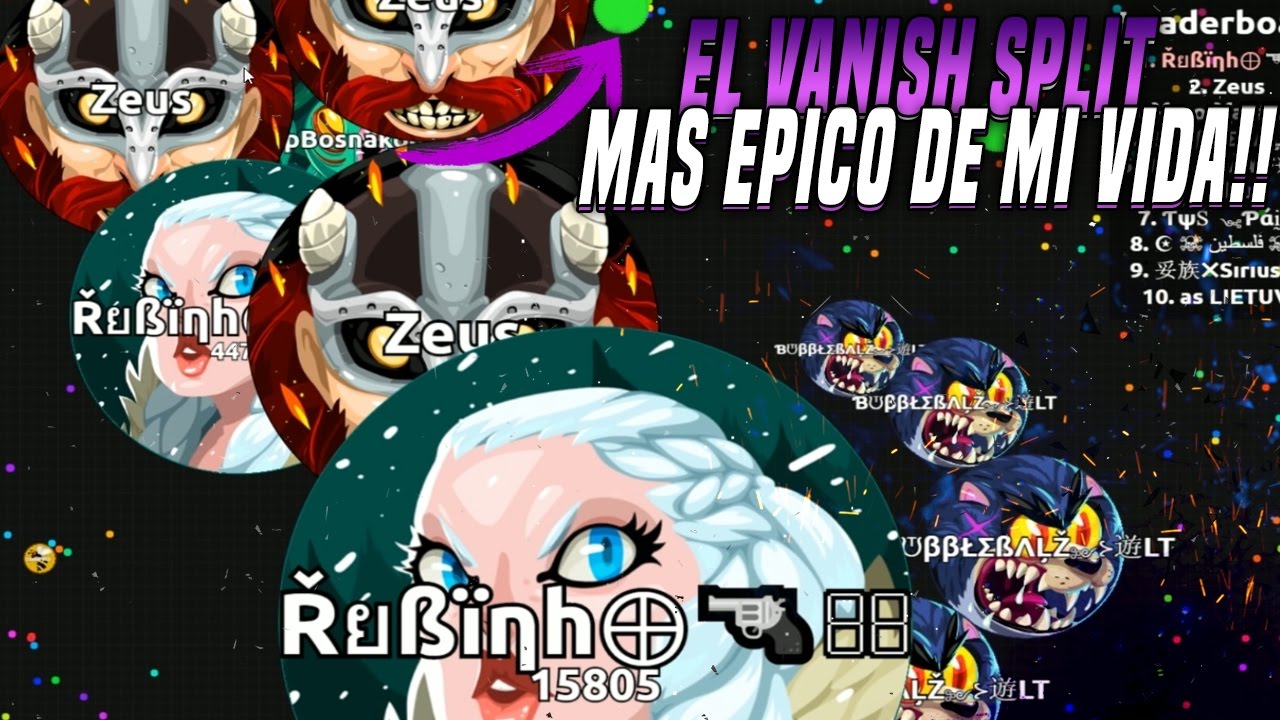 EL VANISH SPLIT mas ÉPICO de la HISTORIA!! | Agar.io | Rubinho vlc