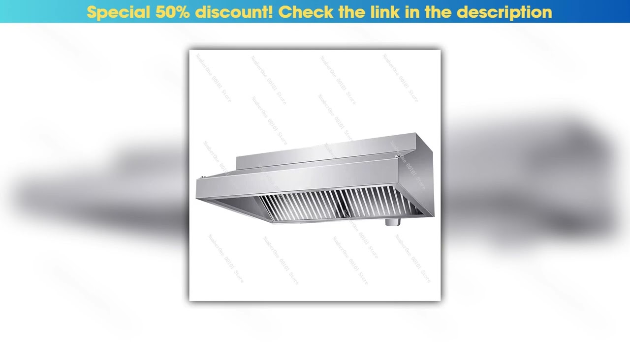 Hot Picks Stainless Steel Exhaust Hood, Range Hood for Commercial Restaurant Kitchens, High Air Vol