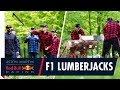 Formula 1 Lumberjacks | Max Pierre Daniil and Alex working the wood in Canada