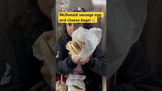 McDonald sausage, eggs 🥚 and cheese 🧀 bagel 🥯 review😬 caramel frappe