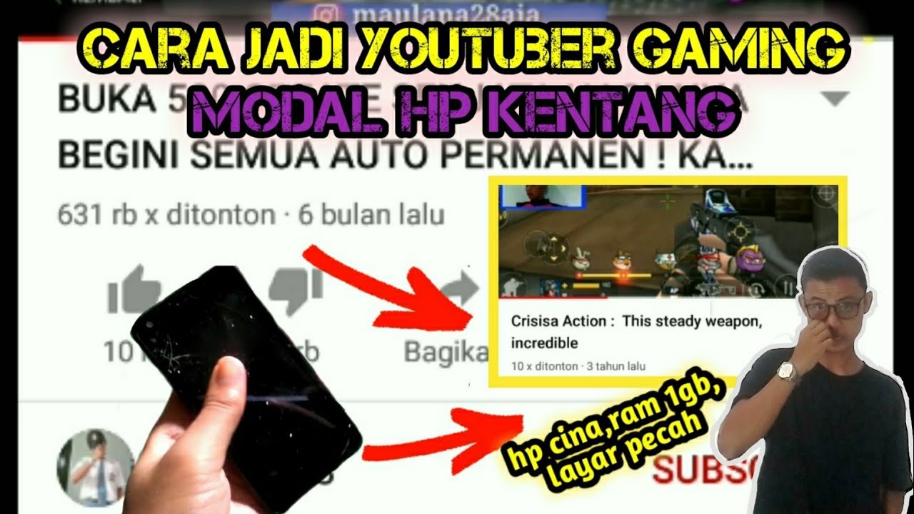 CARA JADI YOUTUBER GAMING MODAL HP ANDROID KENTANG , LOW  