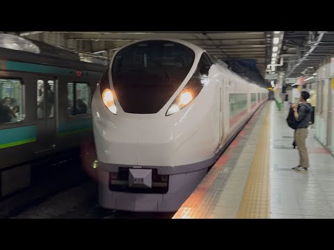 【4K高画質】【連結器が右に曲がってる…】E657系ｶﾂK15編成が特急ひたち２３号いわき行きとして北千住駅1番線を通過するシーン（23M）2026.9.6.18:07
