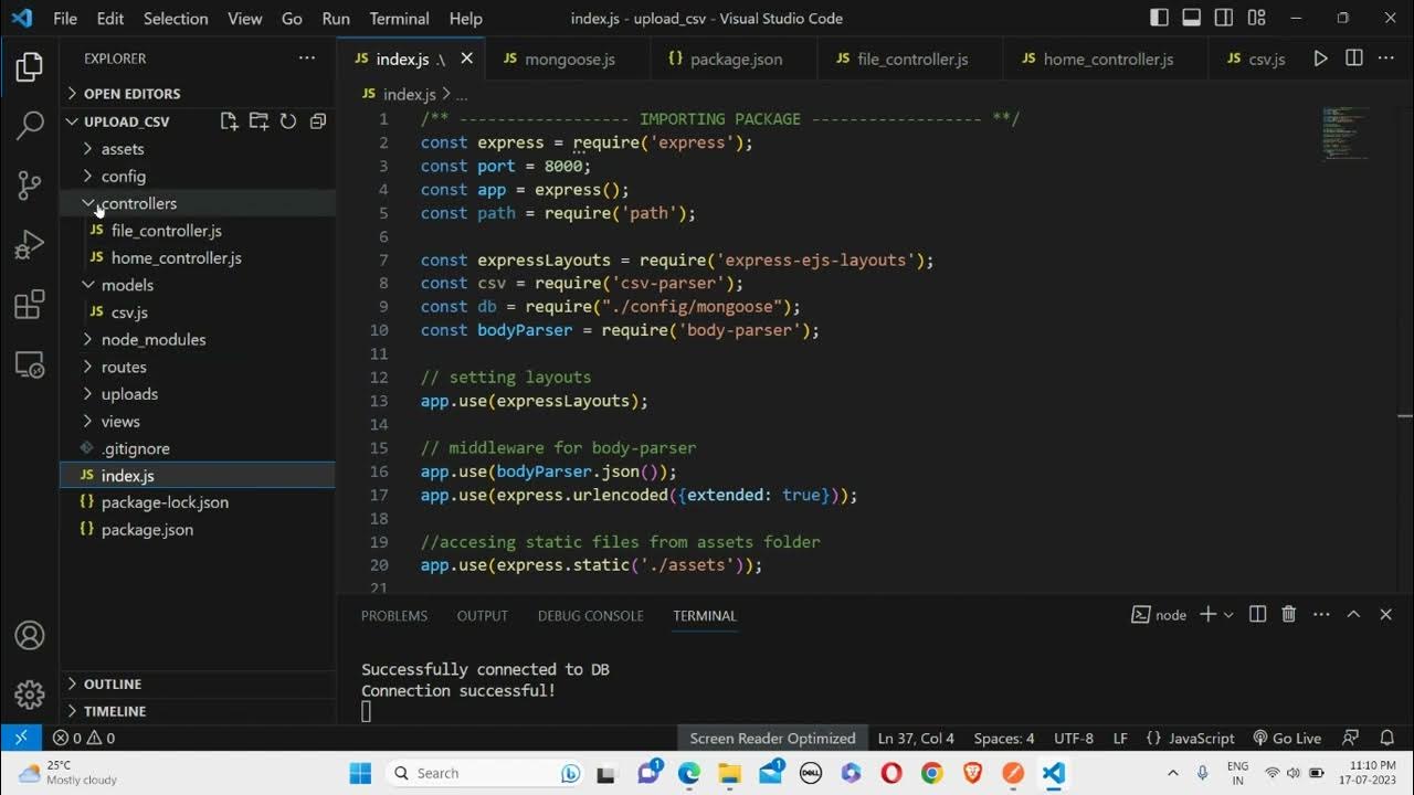 Upload-CSV-app skill test of cn - YouTube