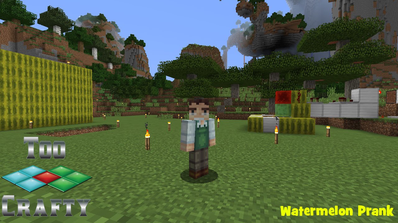 How To Build An Automatic Melon Farm In Minecraft TooCrafty SMP Prank 