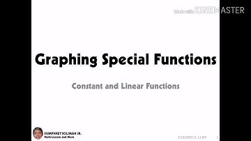 Video #1 Graphing Special Functions. Constant and Linear Functions.