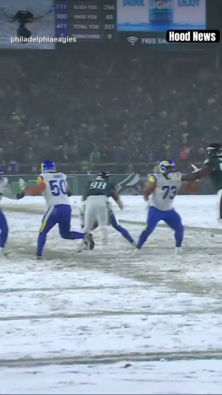 He’s sacked #hoodnews #eagles #larams #matthewstafford #NFL #football #sports #viralvideo #defense