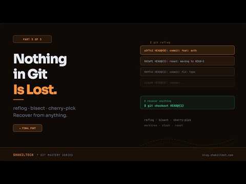 You Ran a Git Command and Something Broke — Here's How to Get It Back | Git Mastery #5
