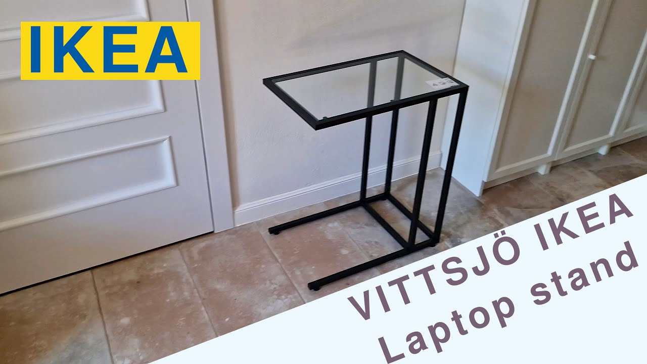 VITTSJÖ Laptop table, white, glass, 39 3/8x14 1/8 - IKEA