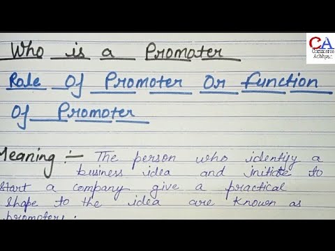 Who Is A Promoter | Meaning Of Promoter | Function Of Promoter | Role ...