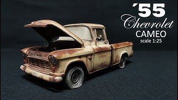 Rust effect Chevrolet Cameo 55 pickup scale 1:25 for my next diorama.