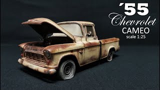 Rust effect Chevrolet Cameo 55 pickup scale 1:25 for my next diorama.