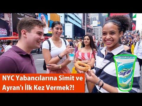 Giving NYC Strangers Simit and Ayran for the First Time?! (Turkish Bagels and Yogurt)