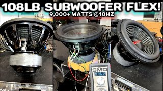 108lb Shocking Sounds Carbon Fiber 18” Sub ? Unboxed & Power Tested⚡️9,000 watts 10hz ? Crazy Flex
