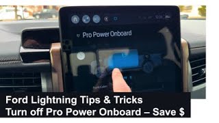 Ford Lightning Tips & Tricks - Turn Off Pro Power Onboard