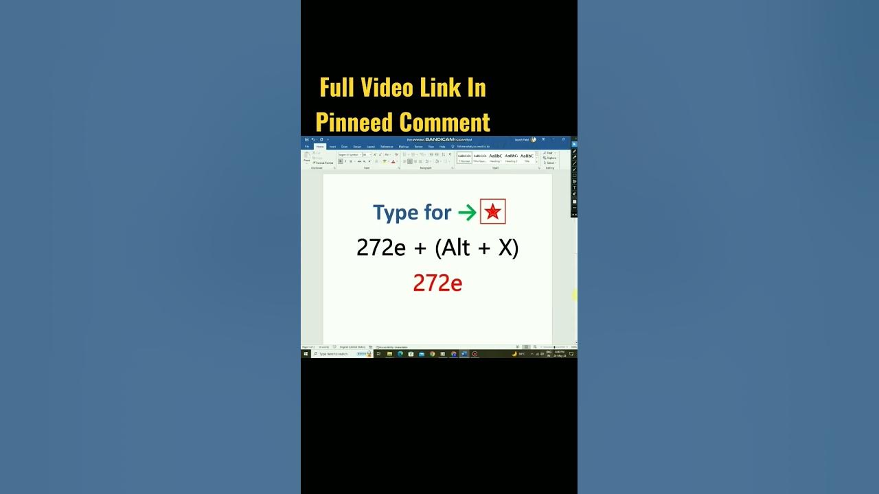 star-symbol-in-ms-word-msword-computer-youtube