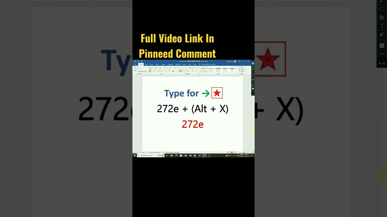 Star Symbol In MS Word msword computer YouTube Star Symbol In MS Word msword computer YouTube