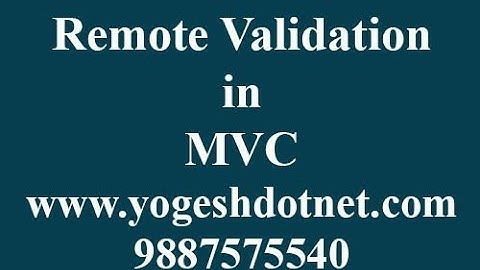 Remote Attribute in MVC | remote validation in MVC | Hindi