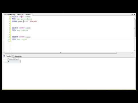 TSQL: How To Count Number of Procedures, Tables, Or Views