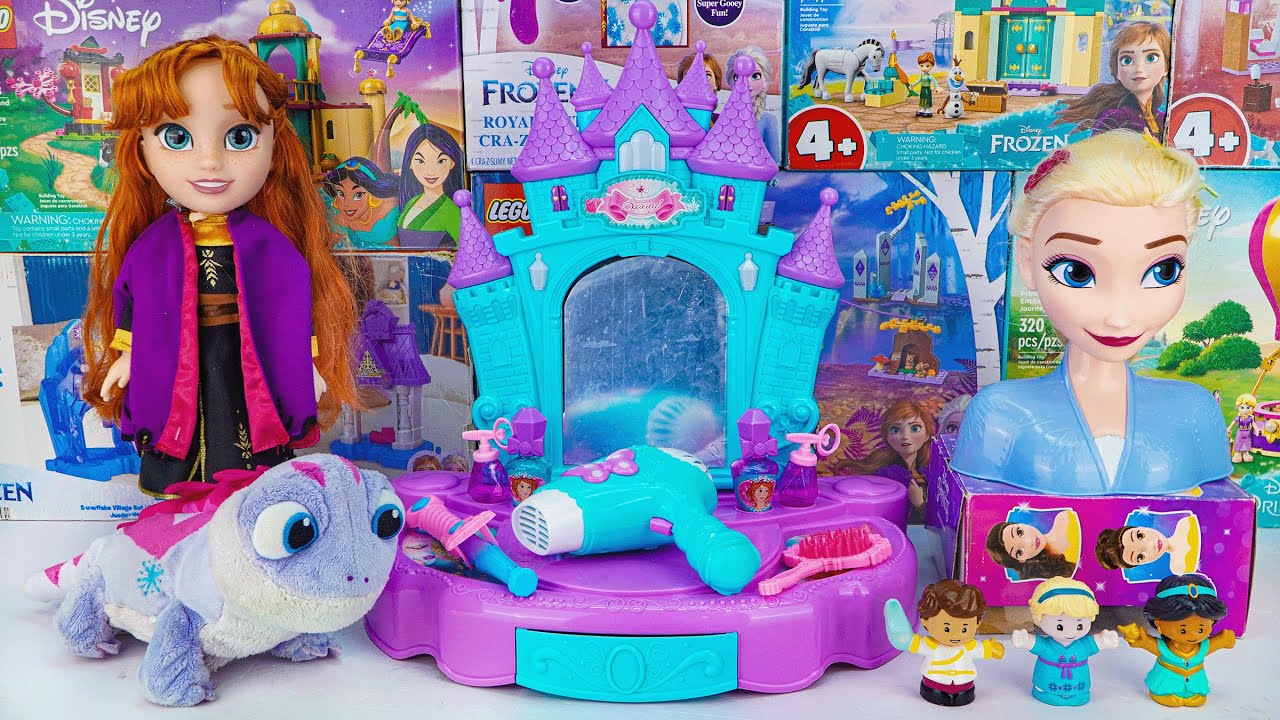Disney Princess Toys Collection Unboxing | Disney Frozen Elsa Beauty Playset and Anna's Styling Head