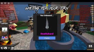 Roblox Murder Mystery 2 Unboxing Deathshard Thanks For 100 Subscribers By Rblxbestproduction - i unboxed 100 halloween crates and got this godly knife roblox