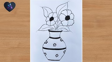 🥀"How to Draw Flower Vase Step by Step | Easy Drawing for Beginners | Flower drawing tutorial 2025🌺