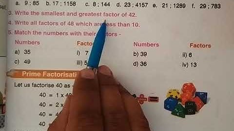 Factors and Multiples |class 4 | Ex. 7.1
