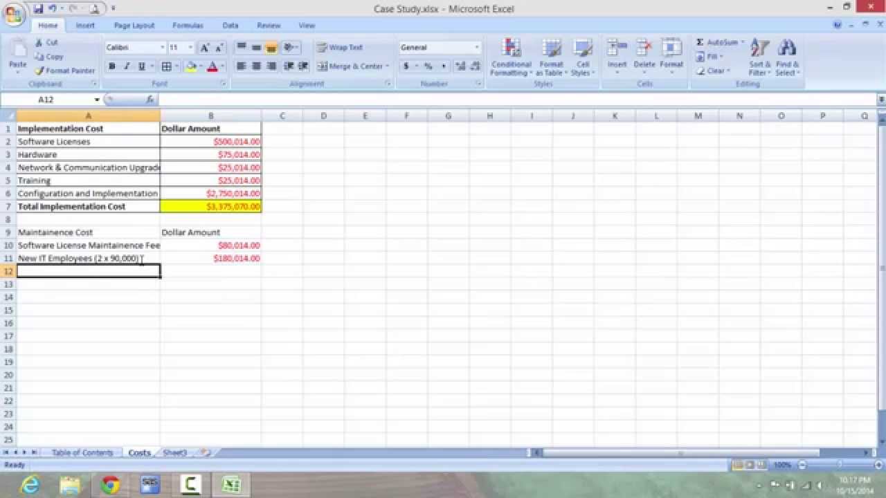 case study for excel