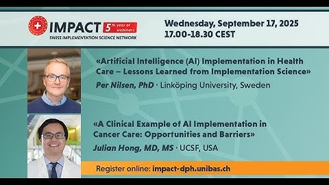 IMPACT Webinar 3-25: «AI Implementation in Health Care with a Clinical Example in Cancer Care"