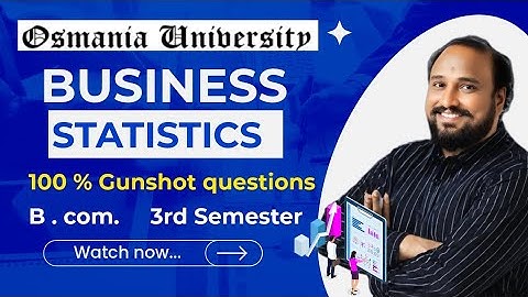 🔥 Must Watch! Business Statistics Important Questions | Osmania University B.Com 3rd Sem