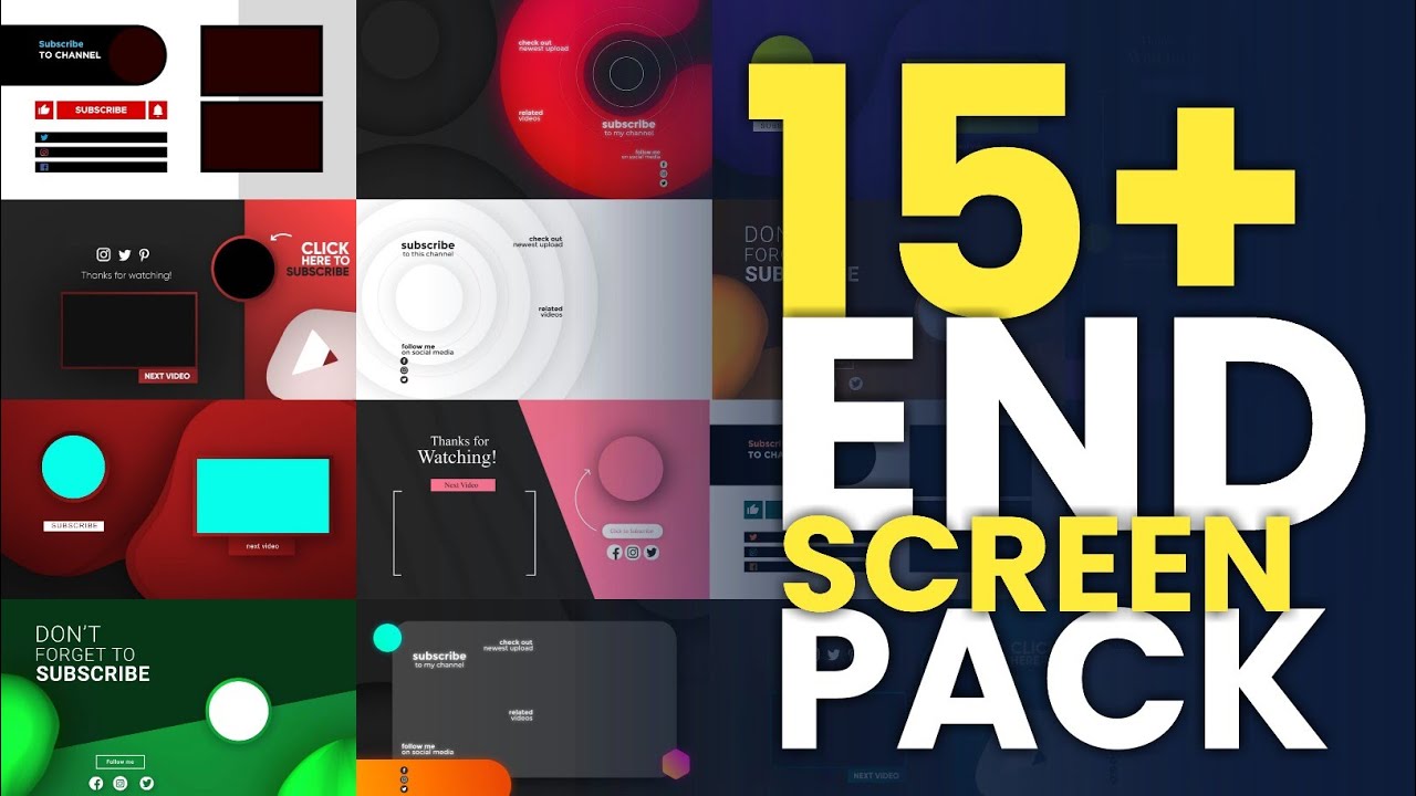 15+ End Screen/YouTube Outro Pack by Technical Editex✓