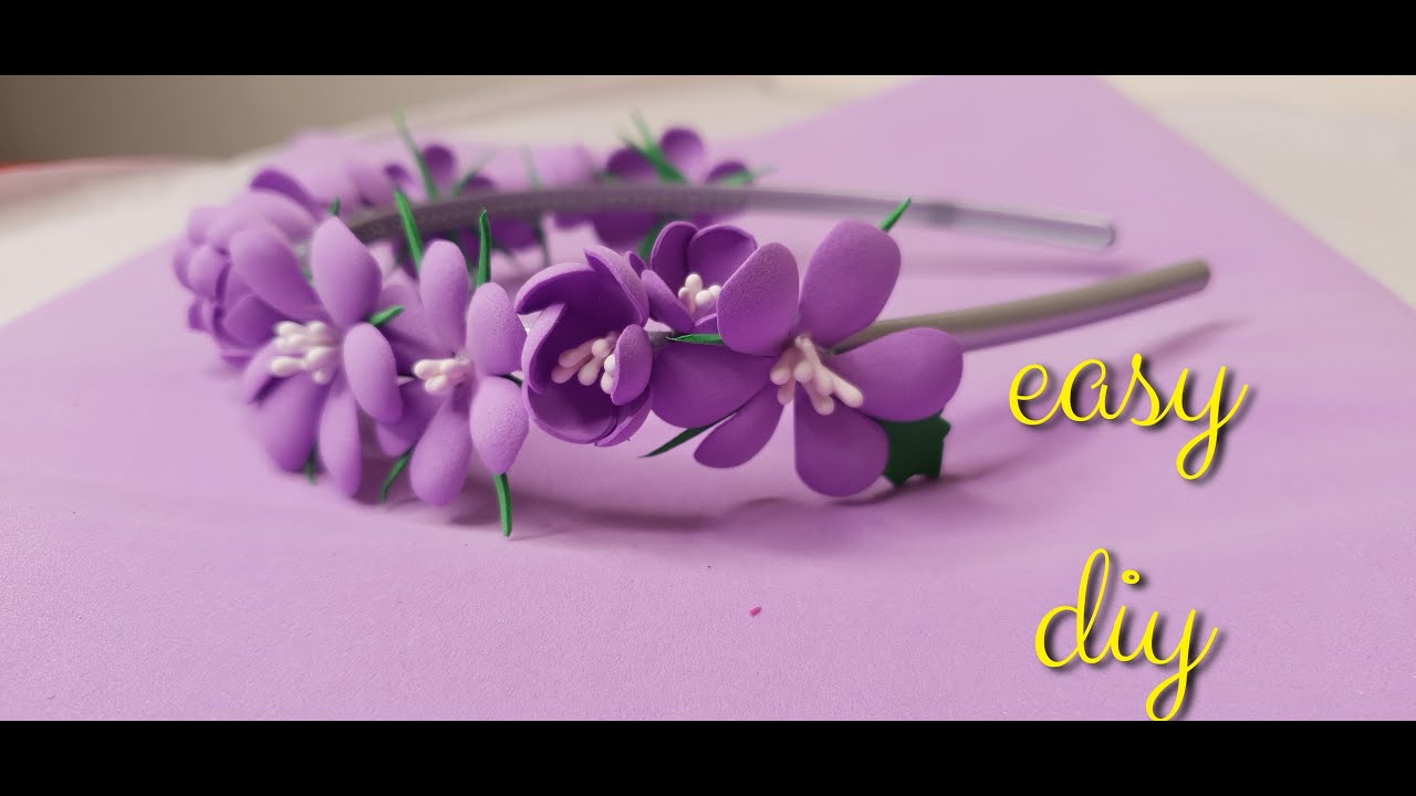 Foam sheet flowerS headband.Flower Crown Headband Tutorial.  Easy diy