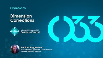 General Ledger Financial Dimension Corrections - Microsoft Dynamics 365 Business Central