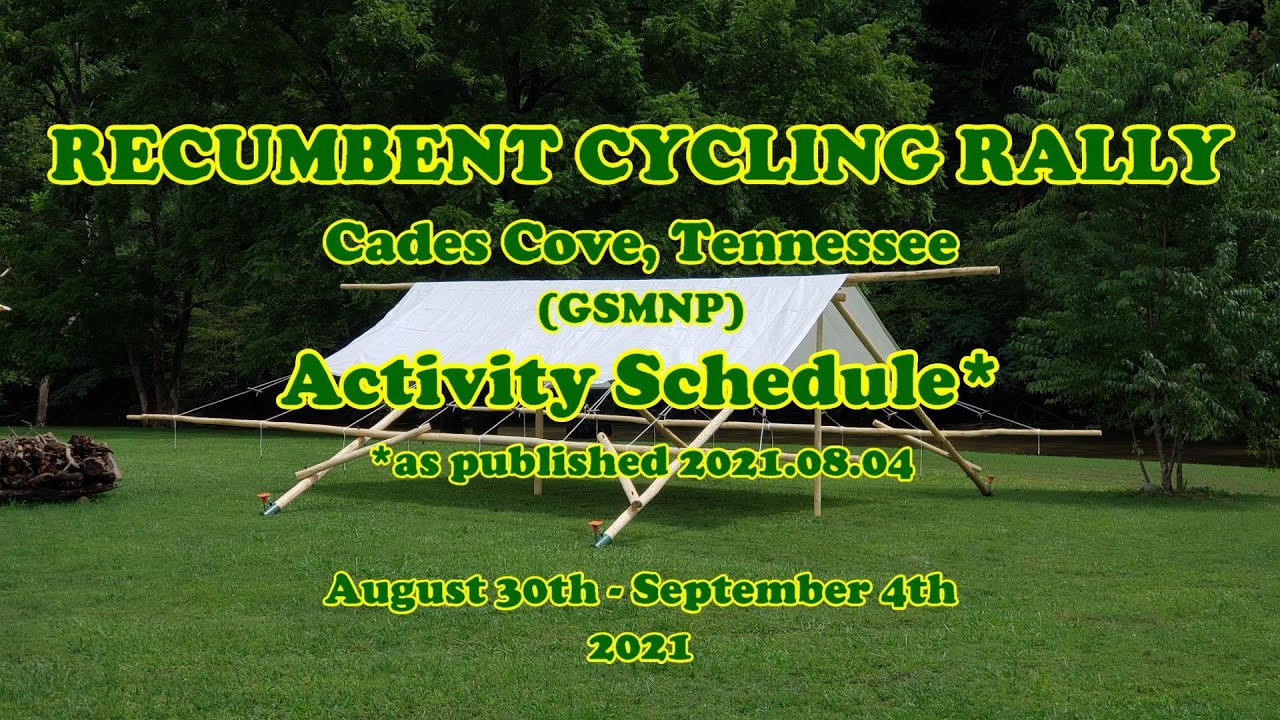 Recumbent Cycling Rally, Cades Cove, TN Activity Schedule 2021 YouTube