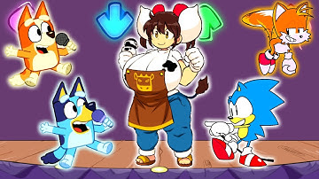 FNF Character Test | Gameplay VS My Playground | Bluey, Sonic