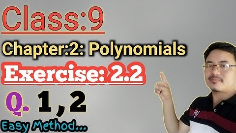 Class9: Maths:বহুপদ//Polynomials//অনুশীলনী 2.2//Q.1//Q.2