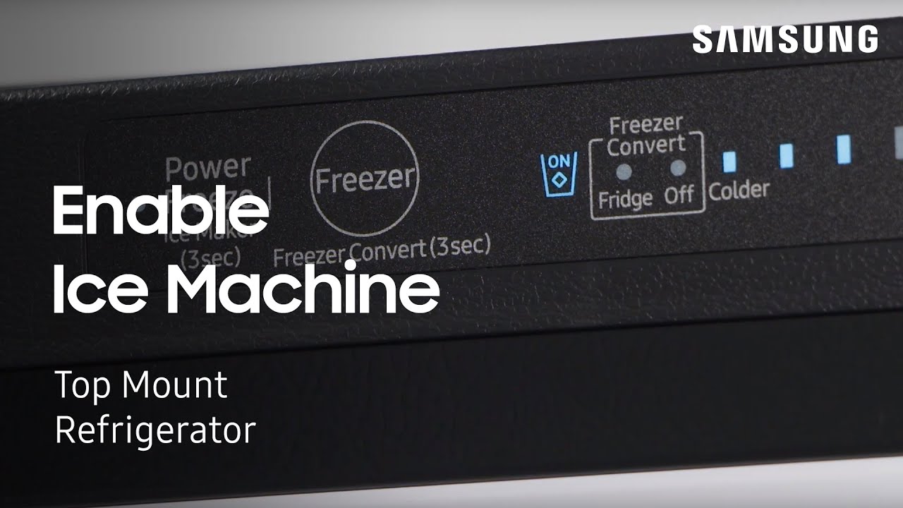 How To Turn The Ice Machine On Your Top Mount Refrigerator On Or Off Samsung Us Youtube