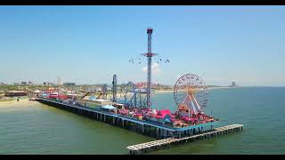 Famous Galveston Texas Pleasure Pier May 2023 - Drone Video Profile