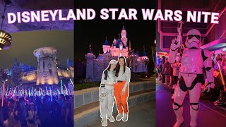 DISNEYLAND STAR WARS NITE VLOG – after hours event, characters, treats, light saber meet up & more!