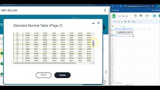 Using Google Sheets for Standard Normal Probabilities