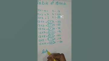 Maths Trick | 13 Table Easy trick #shorts #viral #trending #shortvideo